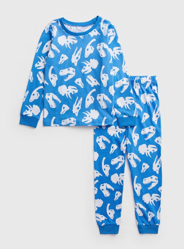 Buy Blue Dinosaur Skeleton Snuggle Fit Pyjamas 89 years Pyjamas Argos